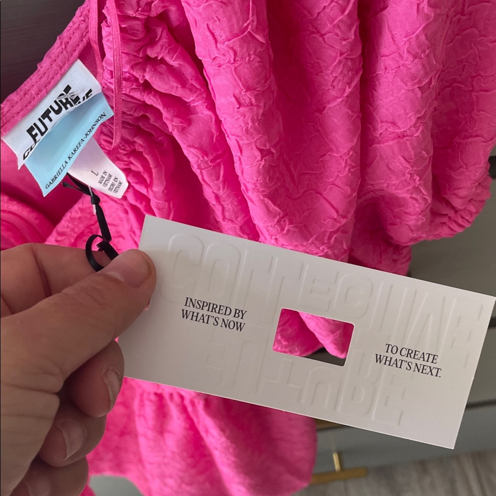 Future Collective Fuchsia Puff Sleeve Blouse - Picture 4 of 9